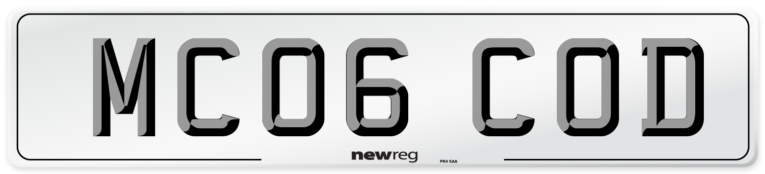 MC06 COD Number Plate from New Reg